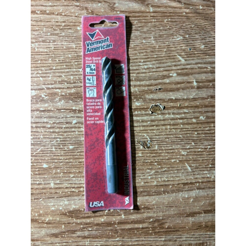 Vermont American High Speed Steel Drill 25/64" 9.9Mm 3/8" 9.5Mm Base